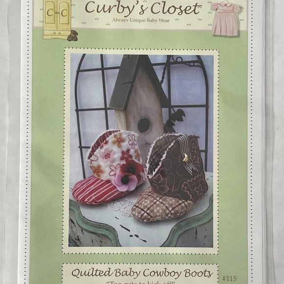 Curby's Closet Quilted Baby Cowboy Boots Pattern 115 FF Uncut 2011 - Picture 1 of 3